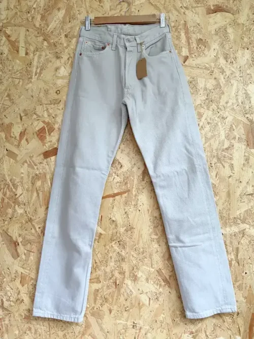 jean vintage levis 501 beige 90 w28 beige face