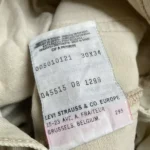 jean vintage levis straight 501 beige etiquette