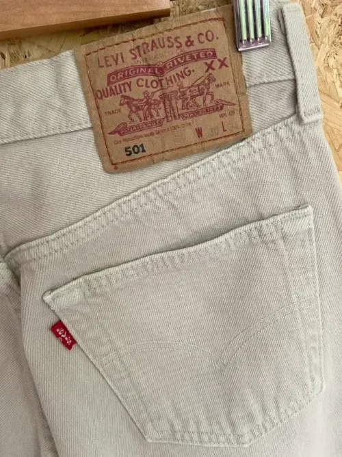 jean vintage levis straight 501 beige red tab