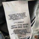 jean vintage levis 501 light wash W28 2000 etiquette