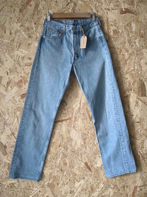 jean vintage levis 501 light wash W28 2000 face