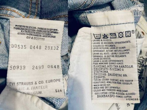 jean vintage levis 535 90s straight etiquette