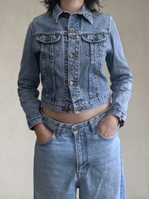 veste lee bleu clair vintage 90s portée