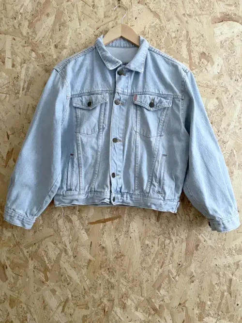 veste jean vintage oboush oversize 80 face