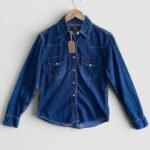 chemise jean vintage lee western 90 bleu brut face