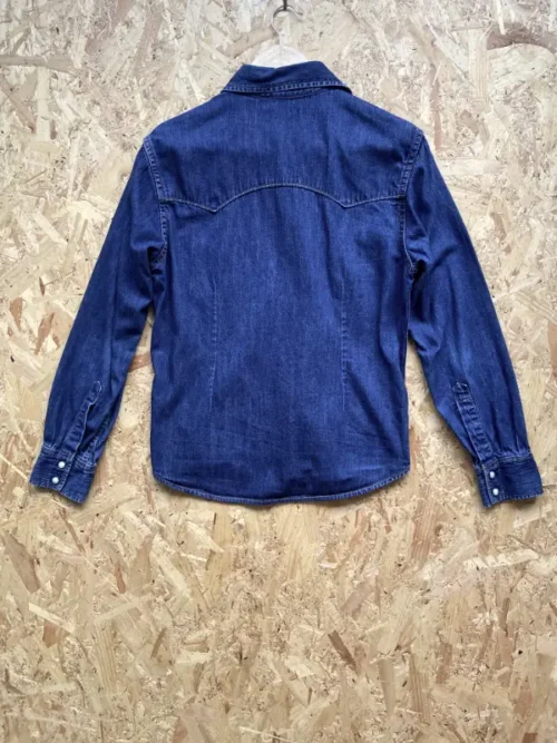 chemise jean vintage lee western 90 bleu brut dos