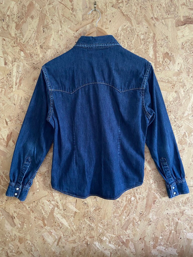 chemise jean vintage lee western 90 bleu brut dos