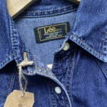 chemise jean vintage lee western 90 bleu brut etiquette