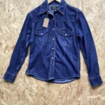 chemise jean vintage lee western 90 bleu brut face