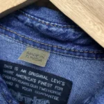 chemise jean levi's orange tab 90 bleu brut small etiquette