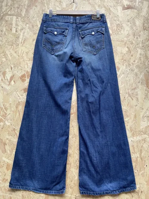 jean vintage levis 565 wide leg loose fit w30 bleu dos