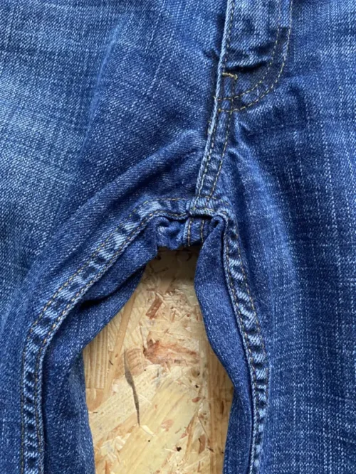 jean vintage levis 565 wide leg loose fit w30 bleu entrejambe