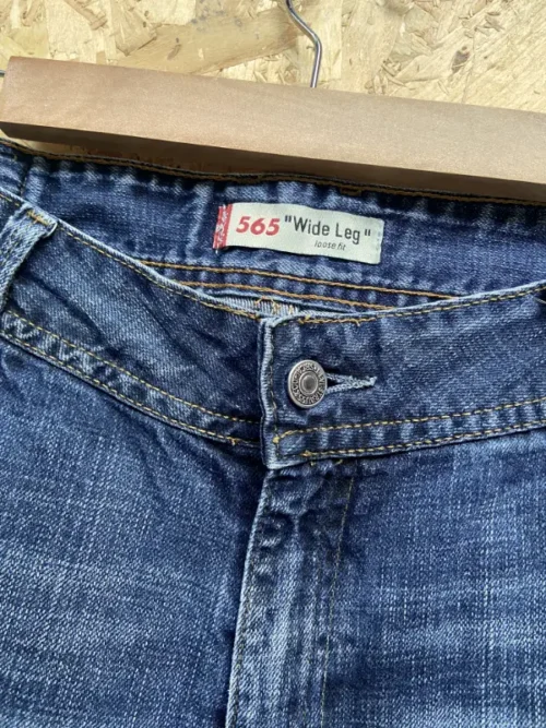 jean vintage levis 565 wide leg loose fit w30 bleu taille