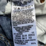 jean vintage levis 565 wide leg loose fit w30 bleu etiquette