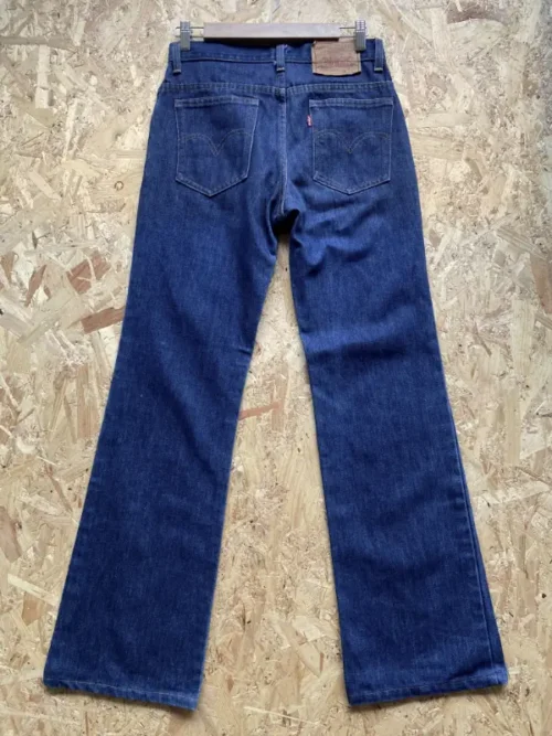 jean vintage levis 607 bootcut w29 70s bleu brut dos