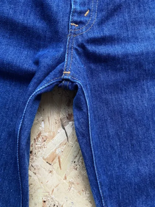 jean vintage levis 607 bootcut w29 70s bleu brut entrejambe
