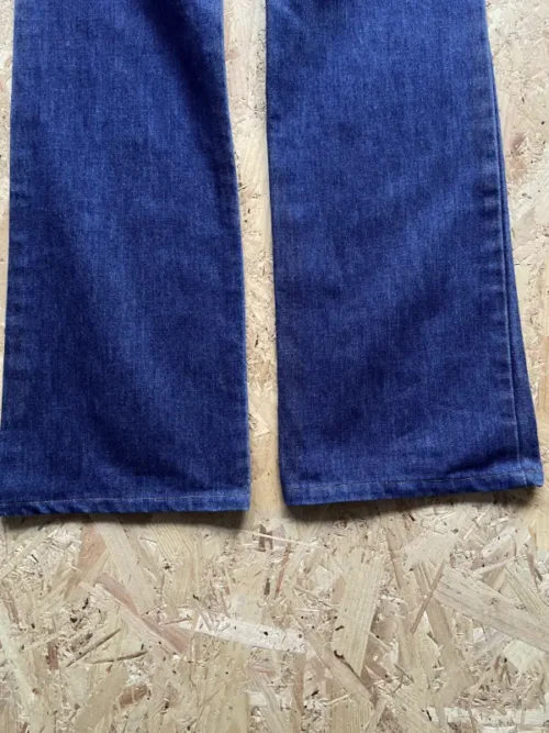 jean vintage levis 607 bootcut w29 70s bleu brut ourlet