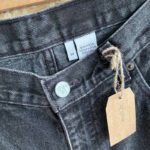 jean vintage calvin klein noir made in usa 90s étiquette interieur