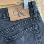 jean vintage calvin klein noir made in usa 90s etiquette cuir