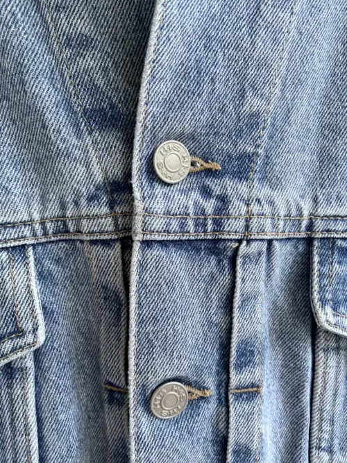 veste jean his henry i siegel casual wear 80 90 bleu bouton