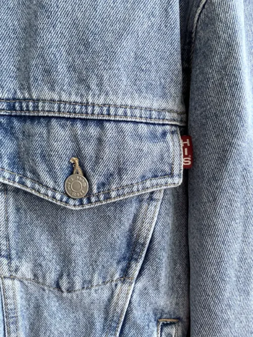 veste jean his henry i siegel casual wear 80 90 bleu poche