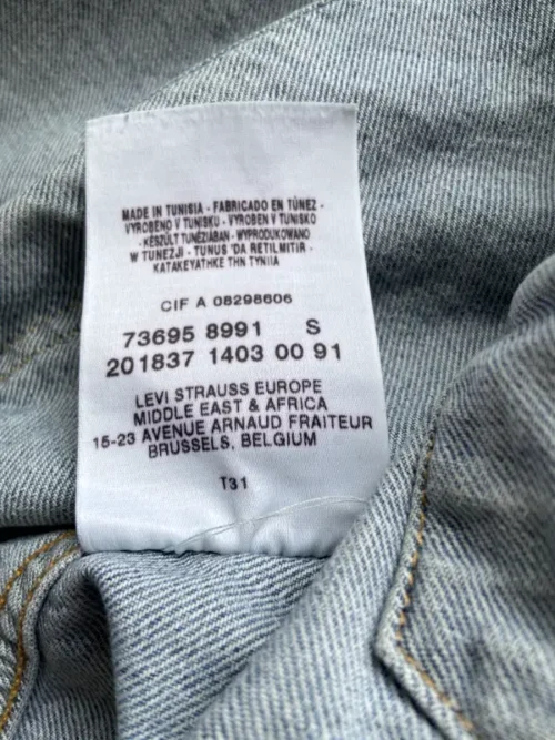 veste jean vintage levis 73695 S bleu Y2K etiquette