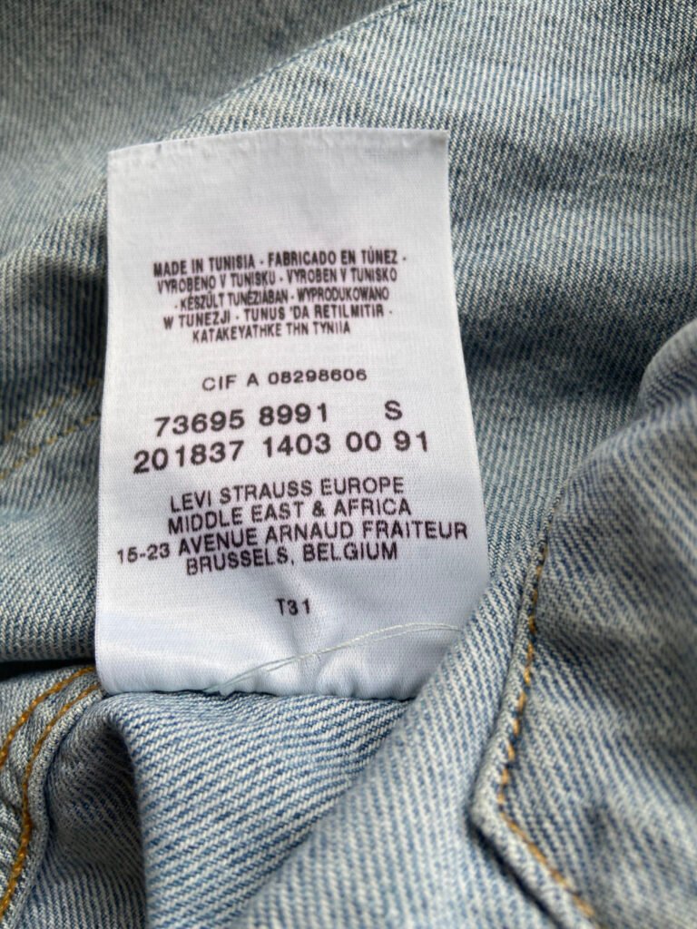 veste jean vintage levis 73695 S bleu Y2K étiquette