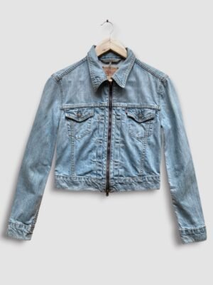 veste jean vintage levis 73695 S bleu Y2K face