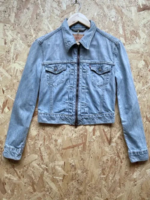 veste jean vintage levis 73695 S bleu Y2K face