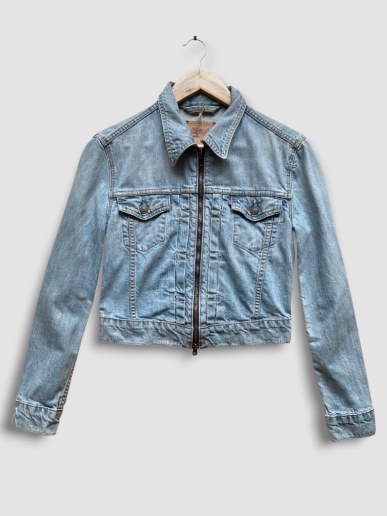veste jean vintage levis 73695 S bleu Y2K face