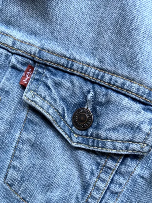 veste jean vintage levis 73695 S bleu Y2K poche