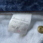 jean vintage bonaventure bleu années 80/90 taille haute coupe mom etiquette 100% coton taille 38
