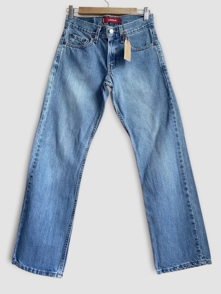 jean levis vintage années 2000 bleu modèle 522 superlow stovepipe made in usa de face