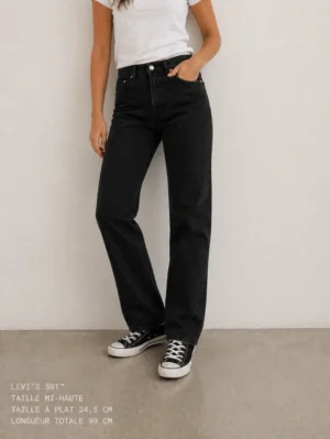 Jean Levi's 501 Vintage Noir W28 90s Straight Fit