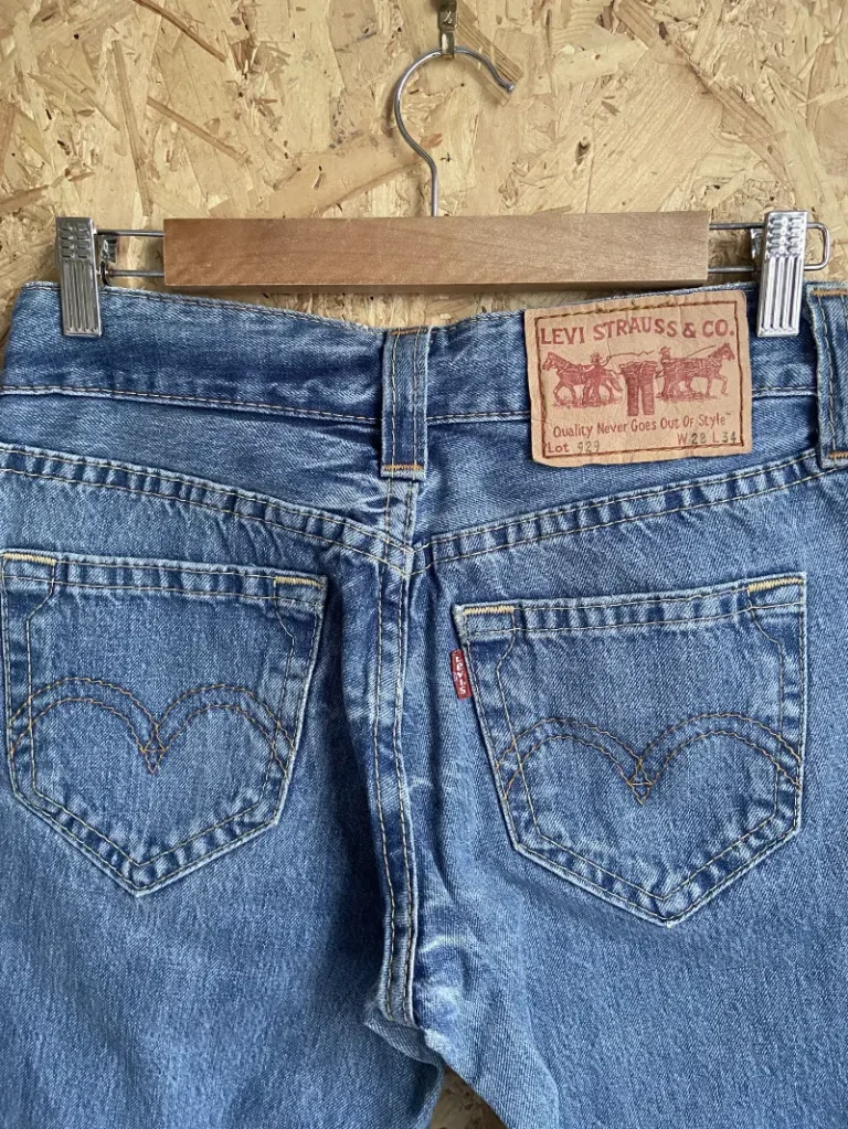 jean levi's 929 vintage patch cuir et red tab