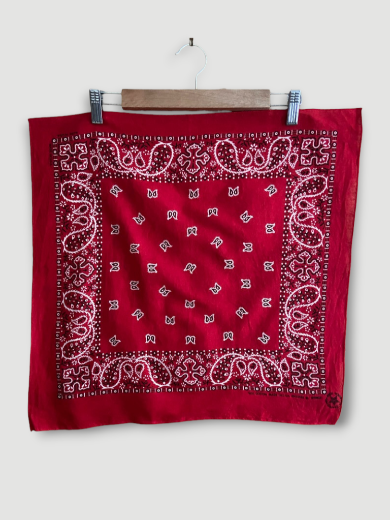 bandana vintage années 80 made in usa motif cachemire entier