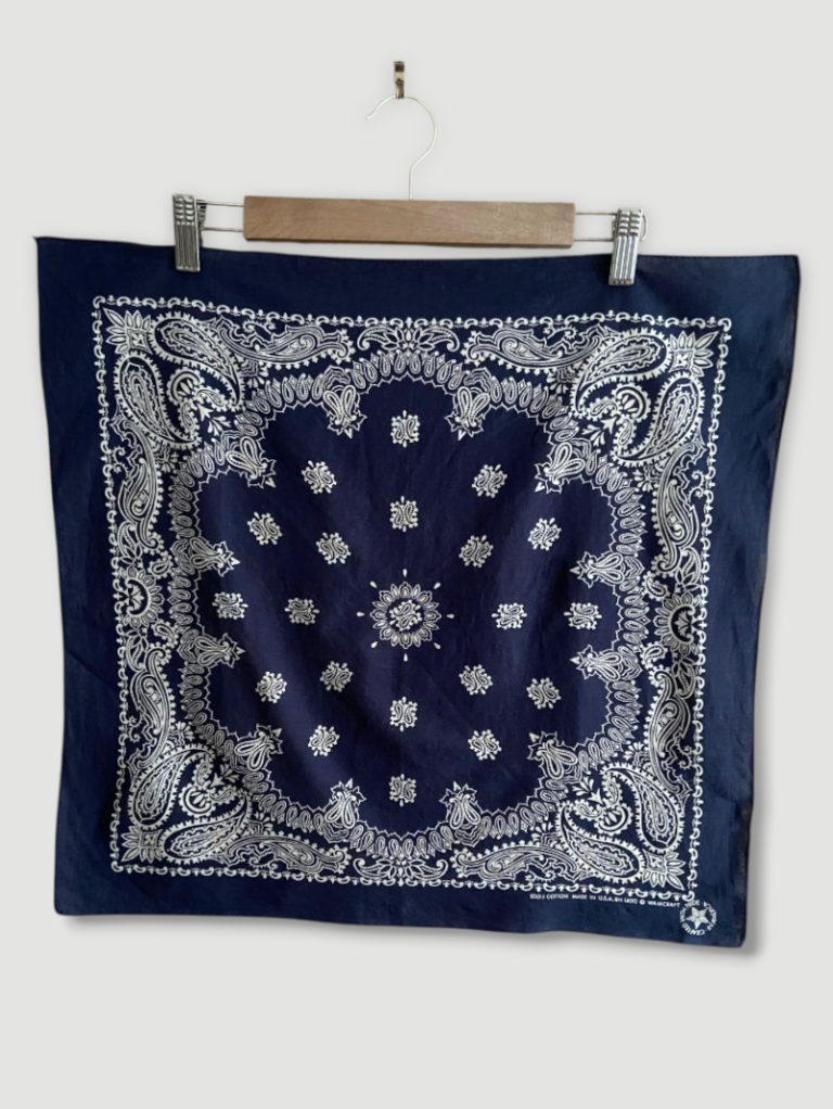 bandana vintage années 80 bleu marine