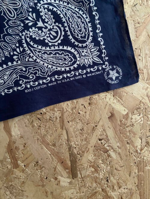bandana vintage années 80 bleu marine made in usa