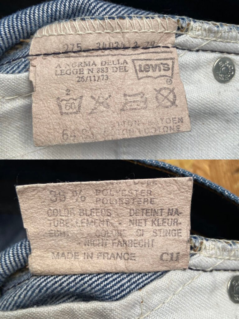 jean levi's 607 vintage années 70 étiquettes interoeir