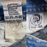 jeanvintage diesel saddle W30 étiquettes intérieures