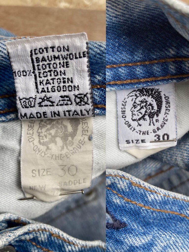jeanvintage diesel saddle W30 étiquettes intérieures