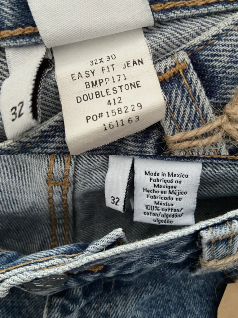 jean calvin klein années 90 mexique étiquettes