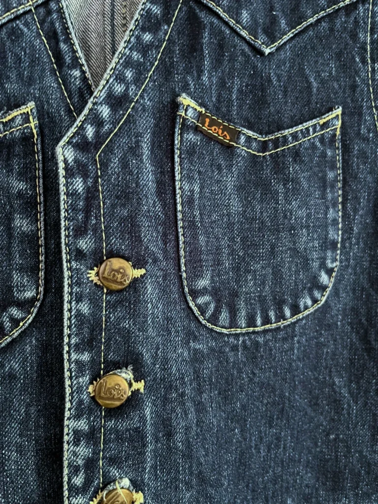 veste sans manche lois 80s boutons